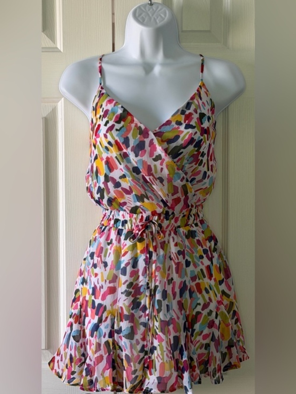 Row A Multicolor Print Romper Size Small NWT Adjustable Straps Fully Lined
